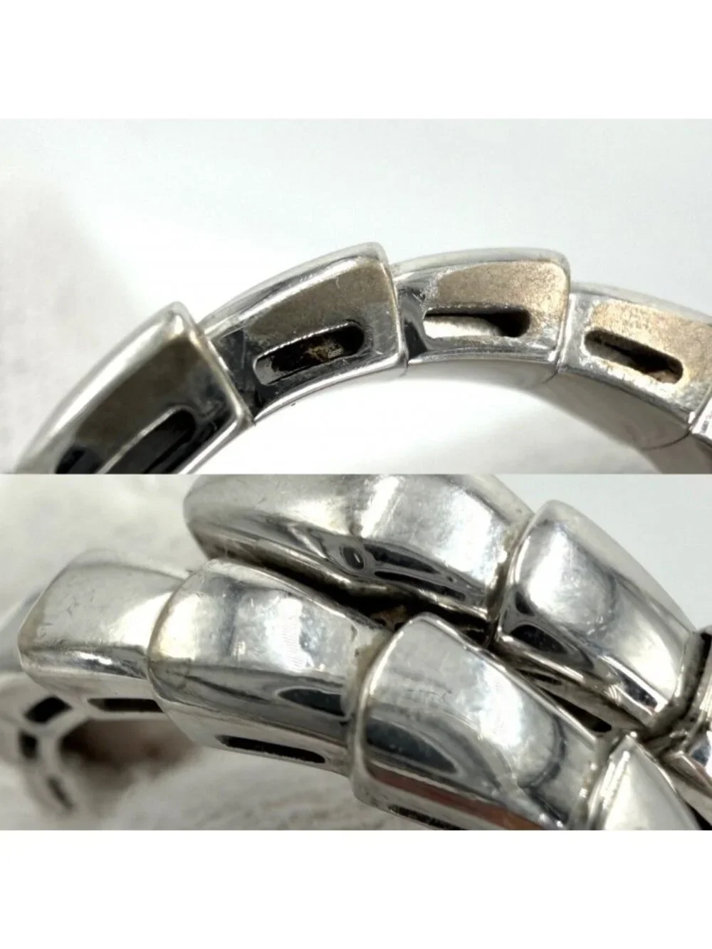 Bvlgari Ring Serpenti Viper 18k WG L White Gold Silver